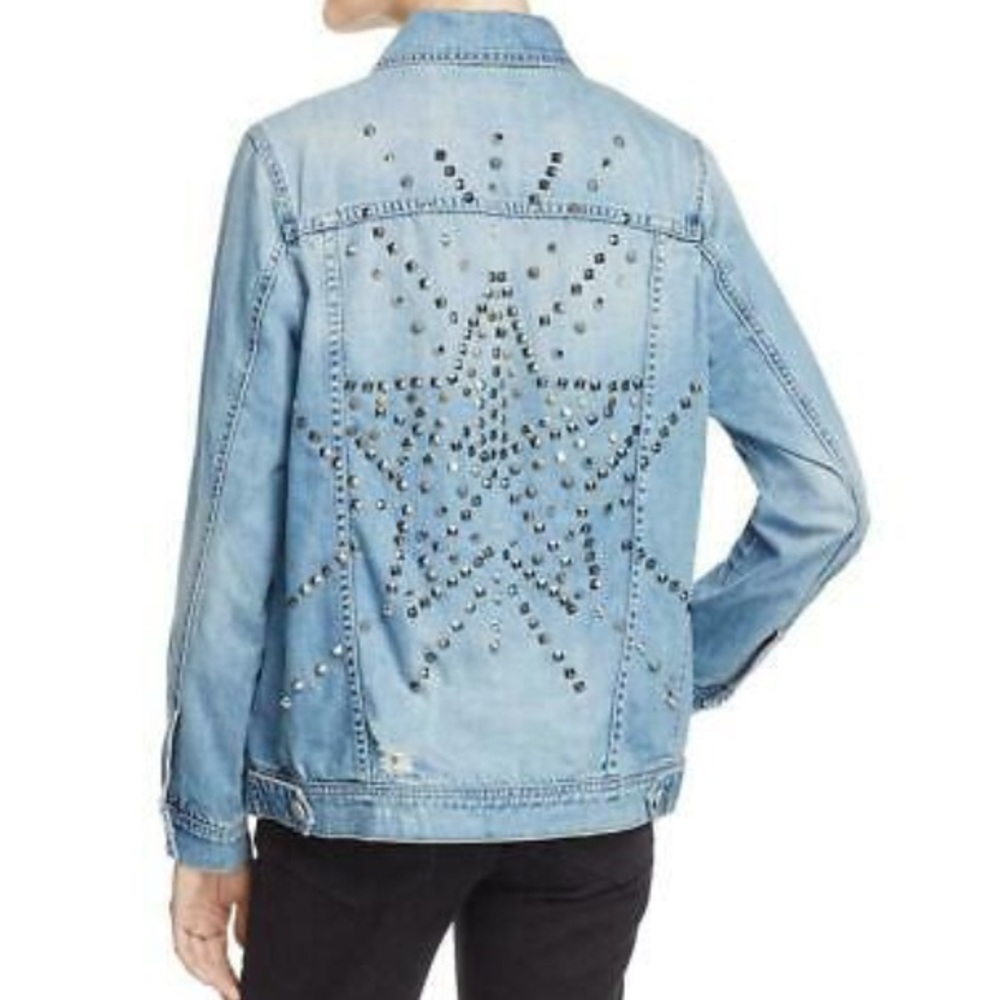 BLANK NYC Distressed Studded Denim Jacket